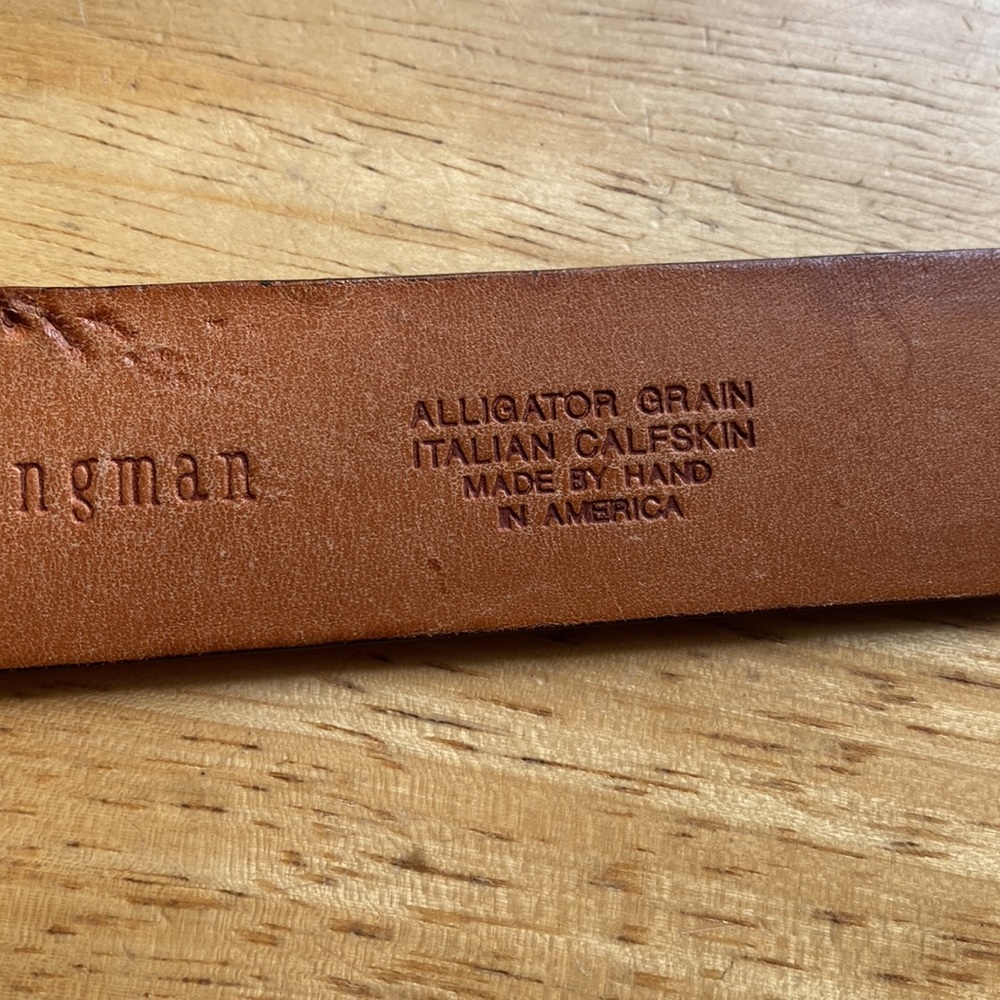 Belt Brown color Martin Dingman brand Alligator-Grain Leather Size 38 pre-owned - Picture 8 of 15
